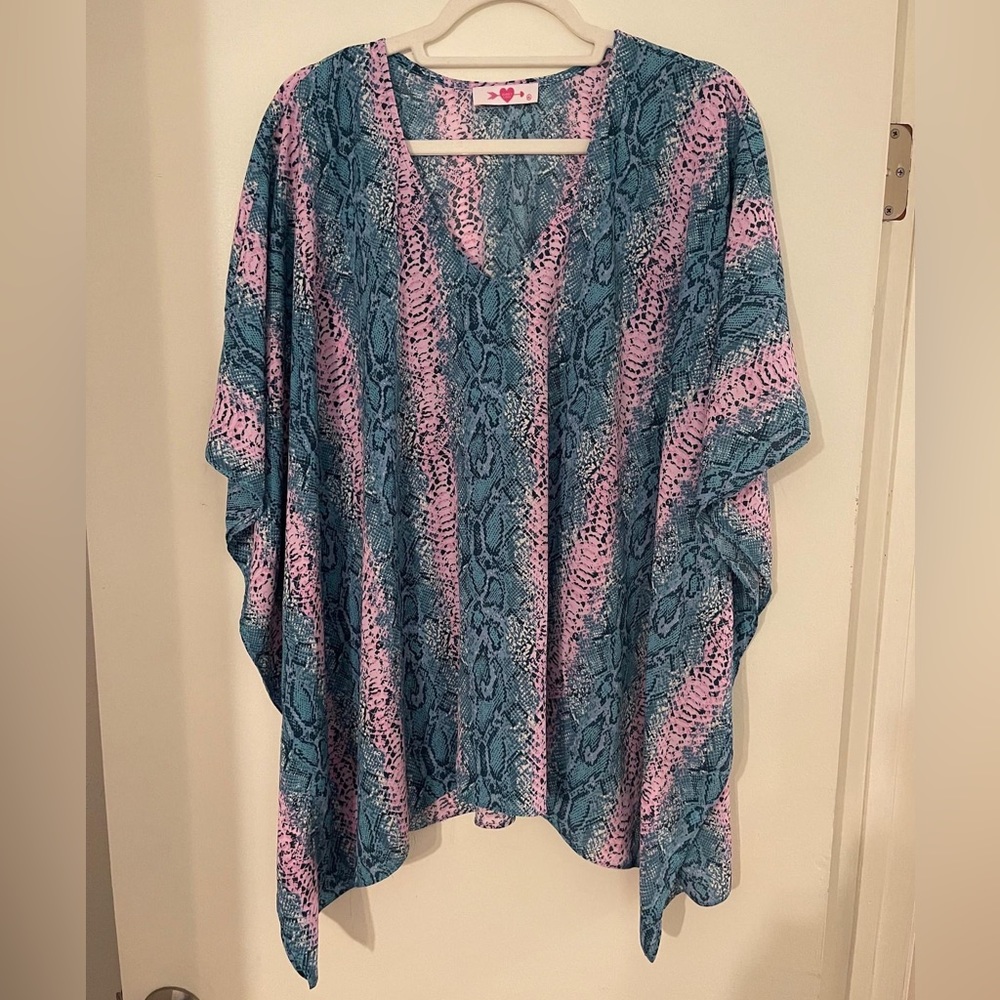 Buddy Love Blue/Lavender Snake print blouse